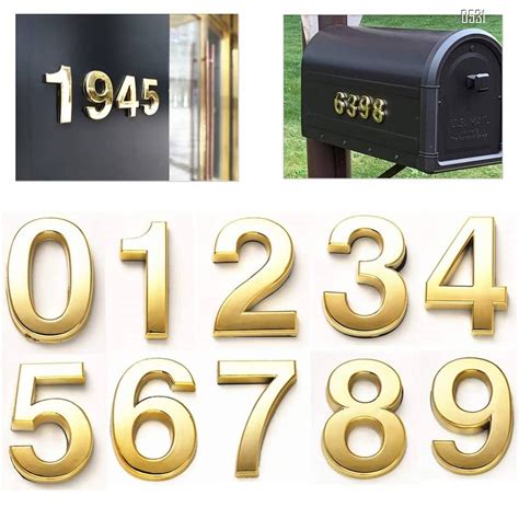 gold metal house numbers|4 inch gold house numbers.